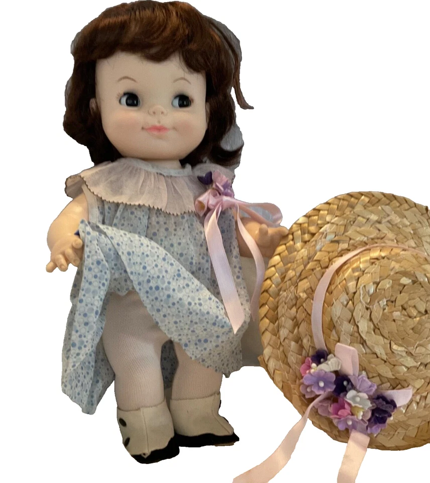 Vestido antiguo muñeca Effanbee media pinta vintage años 60 ojos marrones Foto 3 de 4