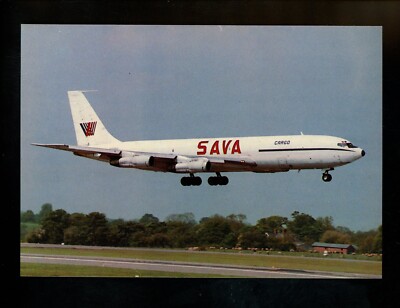 Aviation Airplane Airline postcard Manche #M-118 Sava Brazil Boeing 707