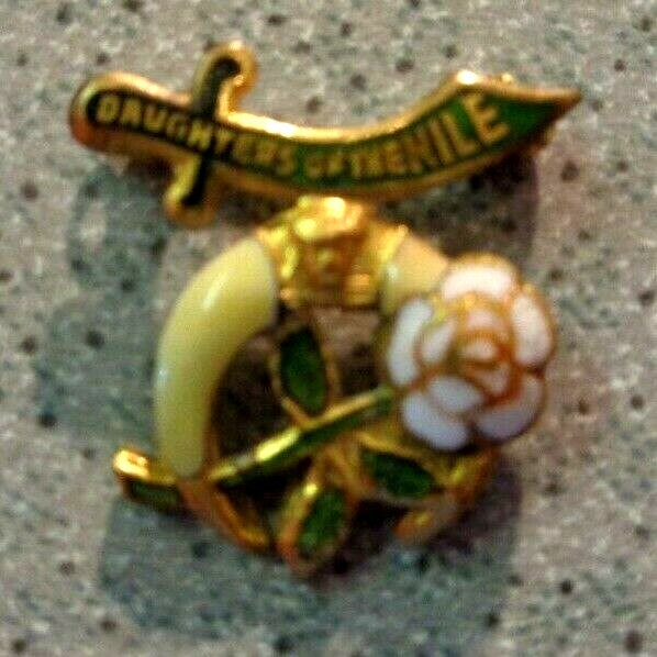 DAUGHTERS of the NILE Fraternal Masonic Shriner Ladies Enamel Lapel Pin  vintage