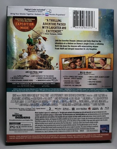 Jungle Cruise (Target Exclusive)(4K/UHD + Blu-ray + Digital) Brand New & Sealed - Picture 2 of 3