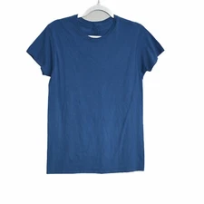 Fruit Of The Loom Mens Blue T Shirt Plain Cotton Crew Pullover Short Slv Sz S/P