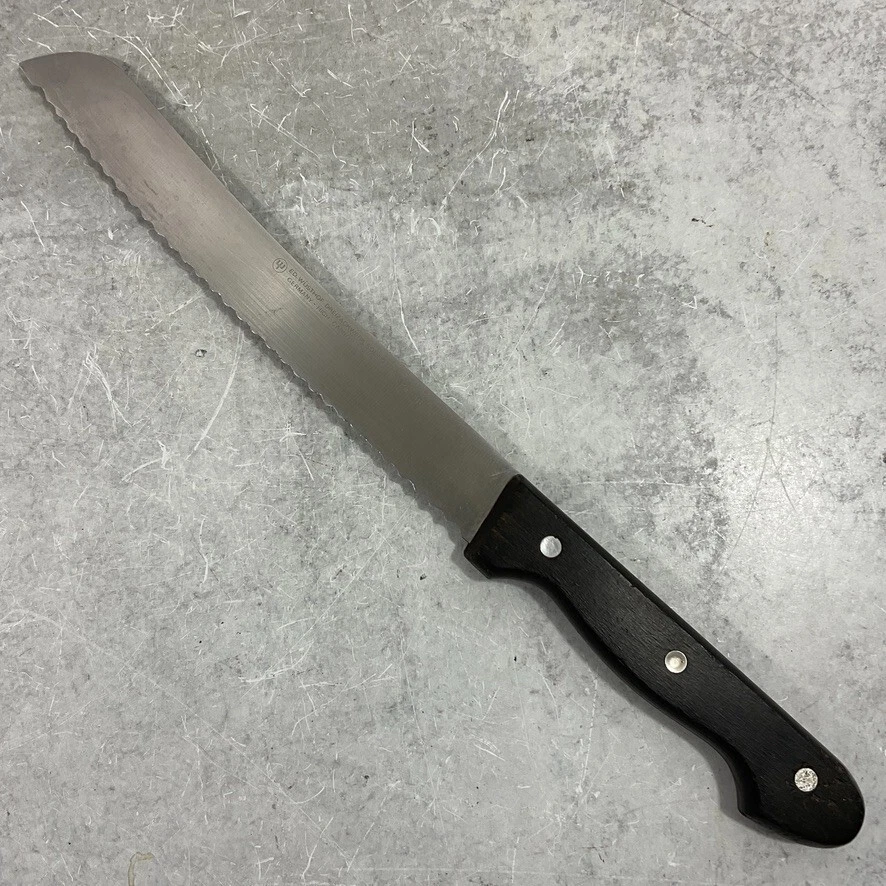 Vintage Ed Wusthof Dreizackwerk Serrated Bread Knife 8421 8” Solingen Germany