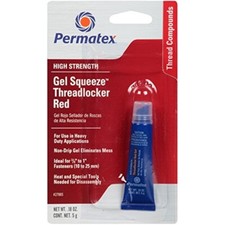 Permatex High Strength Heavy Duty Threadlocker Red Gel Squeeze Applicator 0.2 oz
