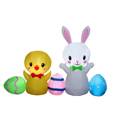 6.5ft Gemmy Airblown Inflatable Easter Collection Scene with Easter ...