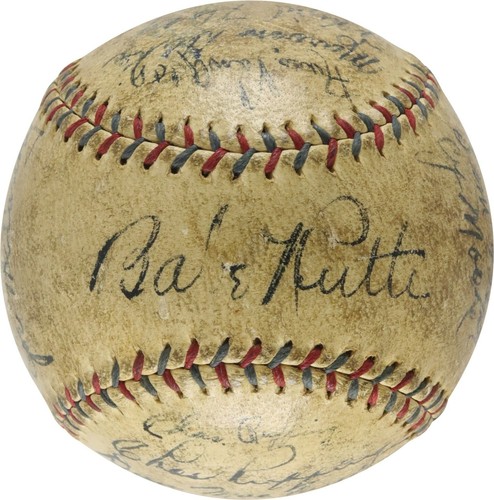 Babe Ruth & Lou Gehrig 1934 New York Yankees Team Signed Baseball PSA ...
