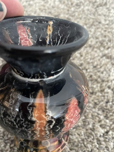 Set of 2 Vintage Ceramic Hand Painted Speckled 4" Vases - Picture 11 of 11