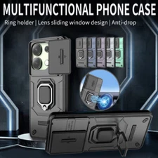 For Xiaomi Poco X6 M6 Pro Redmi Note 13 Pro Heavy Duty Ring Holder Back Case