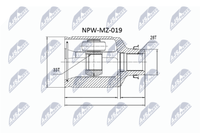 NTY NPW-MZ-019 Gelenksatz Antriebswelle Getriebeseitig, Vorderachse Rechts FüR