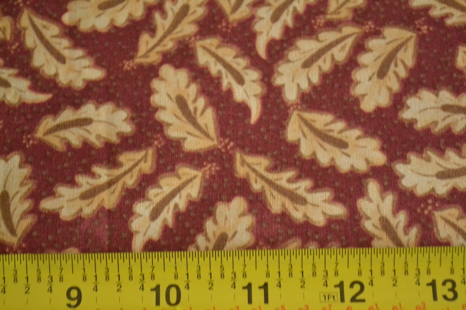 20" Long, Cream Brown on Red Cotton, Pieces From My Heart/Gervais/Moda, N996 - Image 3 of 4