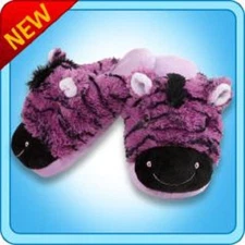 Pillow Pets Authentic Zany Zebra Slippers Toy Gift - check size chart
