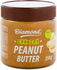 DIAMOND Erdnussbutter Crunchy - mit Erdnussstückchen 350g | Ohne Zuckerzusatz