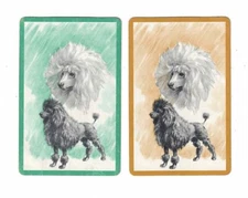 Vintage Swap Cards/Playing Cards x 2. Pair of Poodle dog