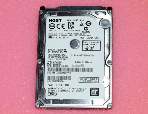 Hitachi 500GB HTS727550A9E364 7200 1/MIN SATA 2,5" Laptop Festplatte - Bild 1 von 3