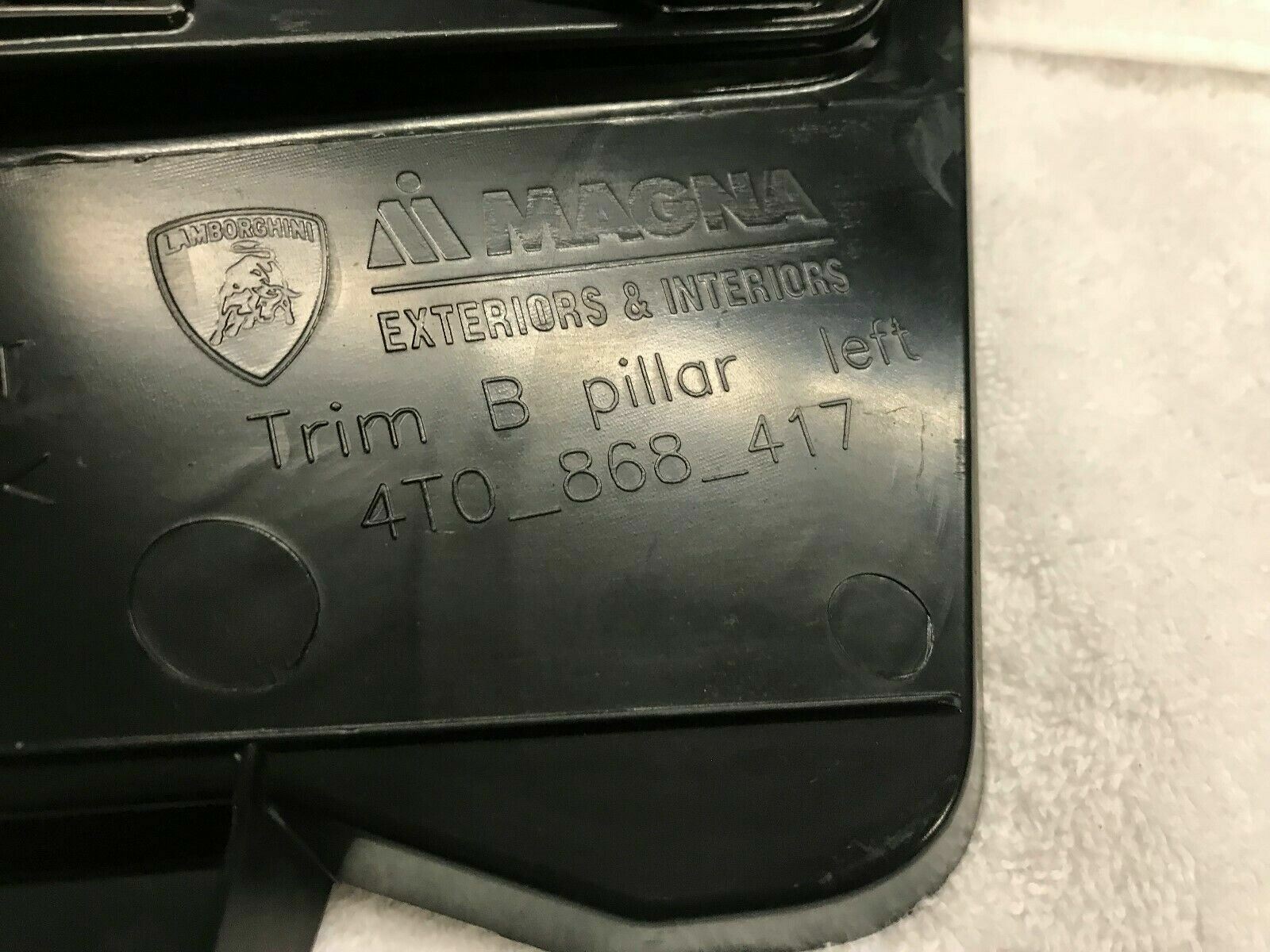 LAMBORGHINI HURACAN LP610 DRIVER LEFT SIDE INTERIOR B-PILLAR OEM 4T0868417A