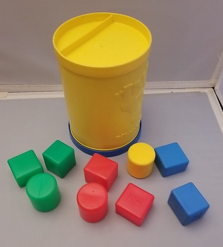 Fisher Price Shape Sorter Toy Preschool Yellow Blue Green Red Cube 1977 Vintage - Picture 6 of 9