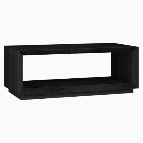 New Black Grain Rectangle MDF Coffee Table 47.5" Modern Living Room Furniture