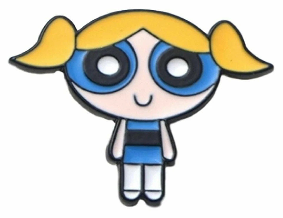 Juego de 3 prendedores de metal esmaltado de 1" de alto personajes de niñas superpoderosas Foto 3 de 4