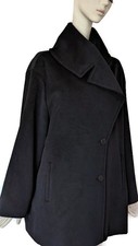 Perte By Krizia Black Coat Plus Size 27 Angora Wool Blend