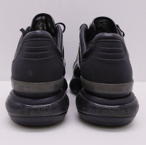 Fendi Chunky Trainers Black Mesh Leather Sneakers - Size 10 - Picture 4 of 10