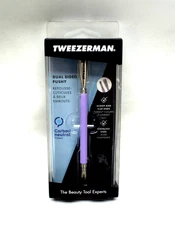 Tweezerman Dual Sided Pushy, Stainless Steel, Cuticle Pusher, Purple