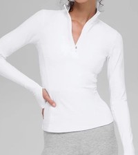 NWT Alo Yoga Alosoft 1/2 Zip Rapid Pullover White Size XS