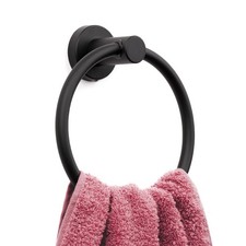 Marmolux Acc - Matte Black Towel Ring - Modern Hand Towel Holder for Bathroom Wa
