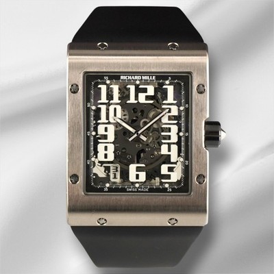 Richard Mille Extra Flat 38 mm RM016 Herren Uhr 18K Weißgold Kautschukband