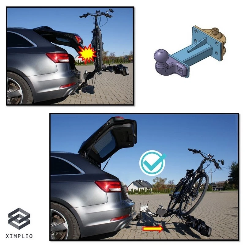 Rallonge d'attelage avec mécanisme d'inclinaison pour porte-vélo attelage 250mm - Photo 3/4