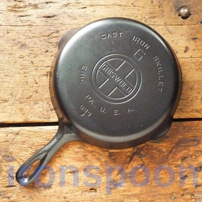 Vintage GRISWOLD Cast Iron SKILLET Frying Pan # 6 LARGE BLOCK LOGO - Ironspoon
