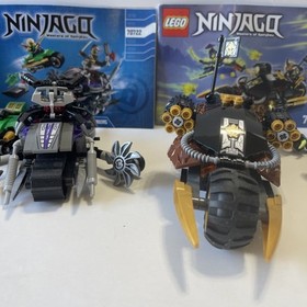 LEGO Ninjago 70733 Blaster Bike & 70722 Overborg attack w/ manual No Minifigures