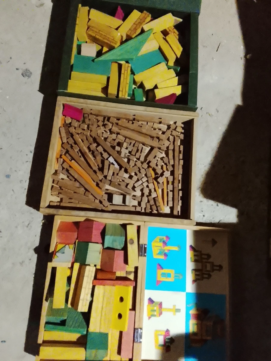 Jeu De Construction En Bois Thiel Paris – Années 1900 – Boîte 35x24x7cm