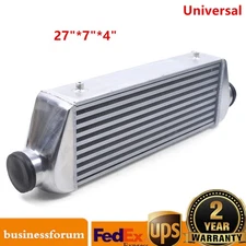 27"x7"x4" FMIC Universal Aluminum Turbo Intercooler 3'' inlet / outlet tube fin