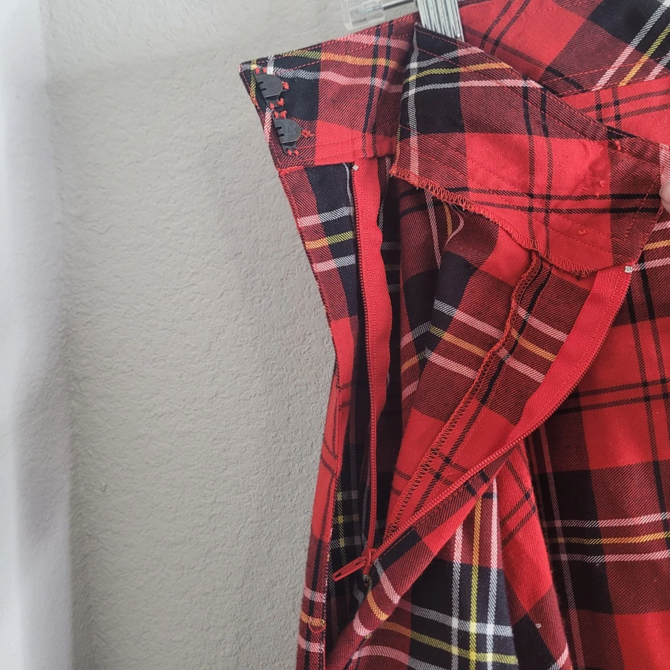 Falda vintage Lizsport talla 10 tartán larga a cuadros cierre de cremallera bolsillo vacaciones Foto 4 de 4