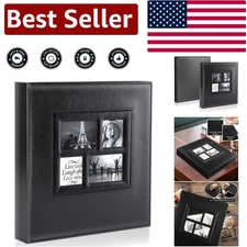 Large Capacity 4x6 Leather Photo Album - 100 Pages for Family & Wedding Photos