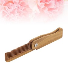 Folding Wood Comb Detangle and Massage Brush Wide Tooth Hair Wooden Beard