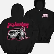Dirty Diesel Supply Trucker Skeleton Hoodie Lifted Truck Off-Road Gift