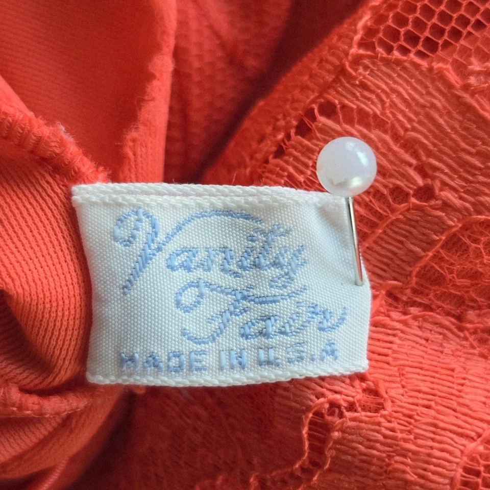 Винтажный Vanity Fair коралловое кружево нейлона Cheongsam халат мандарин воротник женщина 34 - Изображение 4 из 4