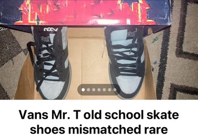 Vans mismatched T old-school skate shoes, Vintage Rare