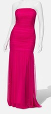 Xscape Women's Pink Ruched Lined Strapless Long Gown Dress Size 12