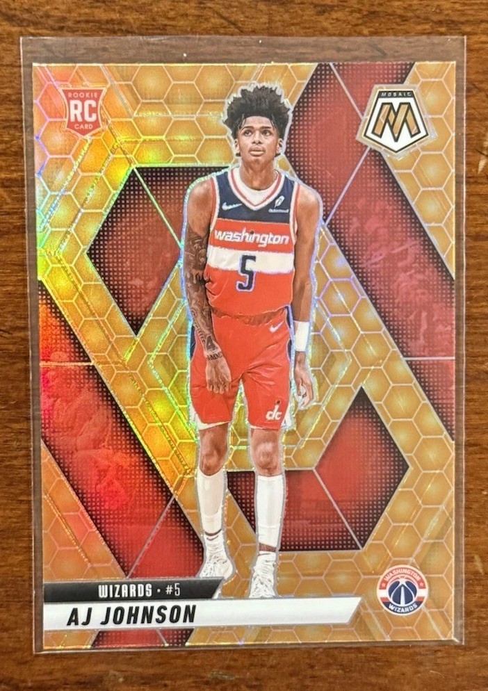 2024-25 Panini Mosaic Rookies AJ Johnson #215 Honeycomb Prizm SSP Wizards RC