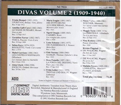 Prima Voce: Divas, Vol. 2: 1909-1940 -  CD XTVG The Cheap Fast Free Post