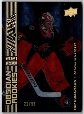 2021-22 Upper Deck SPx UD Black Obsidian Rookies Gold FILIP GUSTAVSSON OR-23 /99