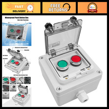 Emergency Push Button Switch 660V 10A Momentary Start Stop, IP67 Waterproof Box