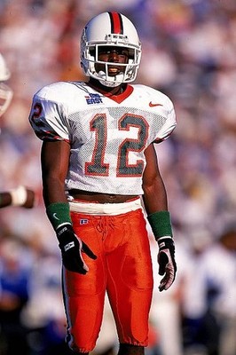 Carlos Jones Miami Hurricanes looks on the field at a game against- 1995 Photo
