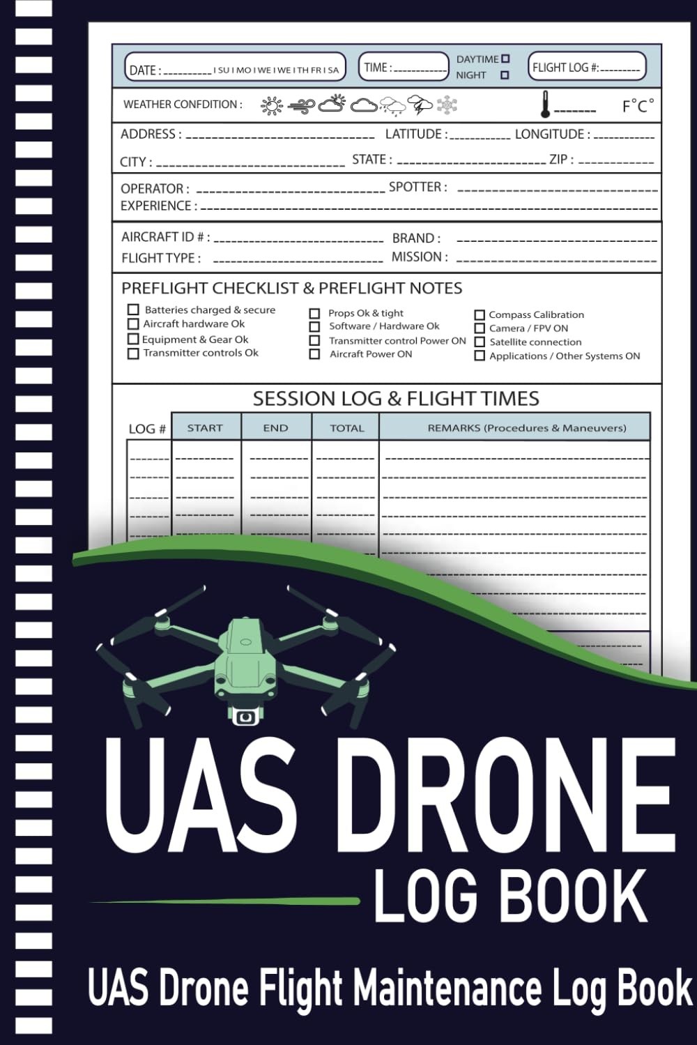 Drone Flight Record Book | Pilot Log book | Tracker for UAS Flights ...