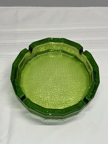 Vintage Blenko Green Pebble Glass Octagon Ashtray Large 8" MCM - Picture 5 of 7