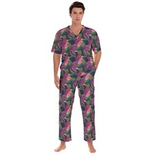 Bird Print Unisex Scrub Set Men Women 2pc Outfit Medical Top  Pants s - 4xl