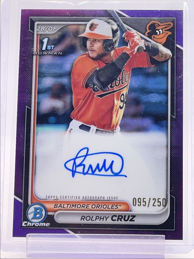 ROLPHY CRUZ 2024 BOWMAN CHROME 1ST AUTOGRAPH PURPLE AUTO /250 Q4152