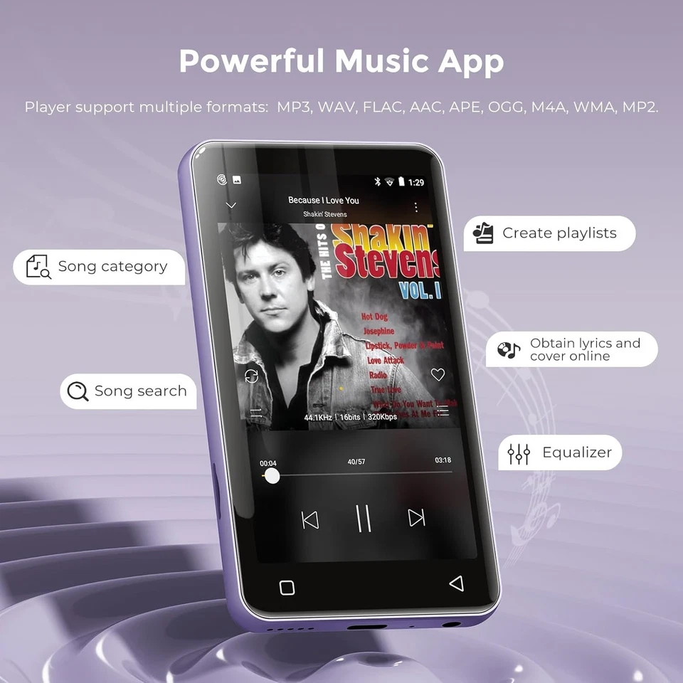 WiFi MP3 Player 80GB Bluetooth Kids Touchscreen Parental Controls - Image 3 of 4