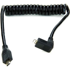 Atomos 11.81"/30cm Coiled Right Angled Micro HDMI to Straight Micro HDMI Cable f